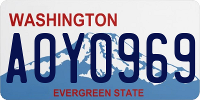 WA license plate AOY0969