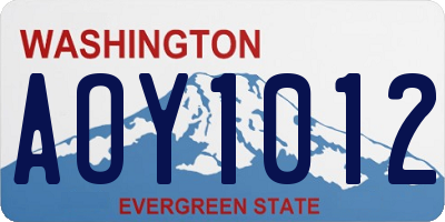 WA license plate AOY1012
