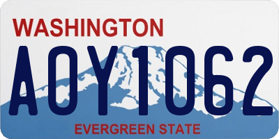 WA license plate AOY1062