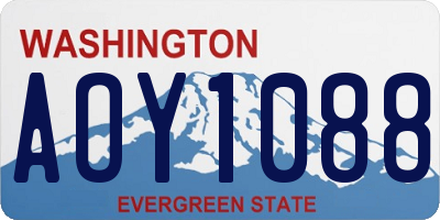 WA license plate AOY1088