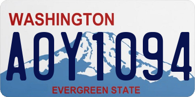 WA license plate AOY1094