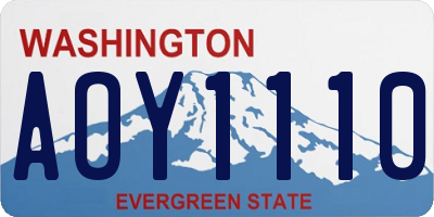 WA license plate AOY1110