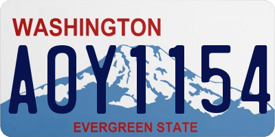 WA license plate AOY1154