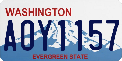 WA license plate AOY1157