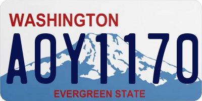 WA license plate AOY1170