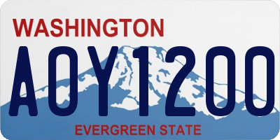 WA license plate AOY1200