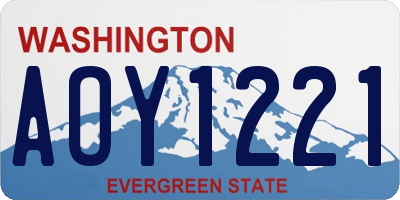 WA license plate AOY1221