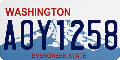 WA license plate AOY1258