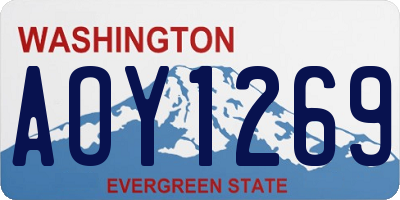 WA license plate AOY1269
