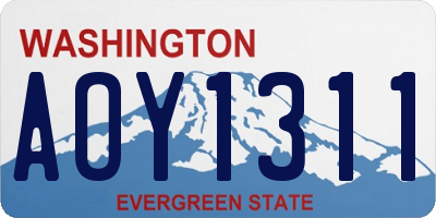 WA license plate AOY1311