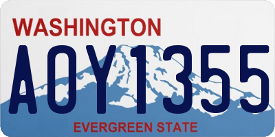 WA license plate AOY1355