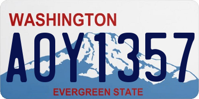WA license plate AOY1357