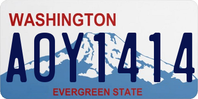WA license plate AOY1414