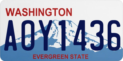 WA license plate AOY1436