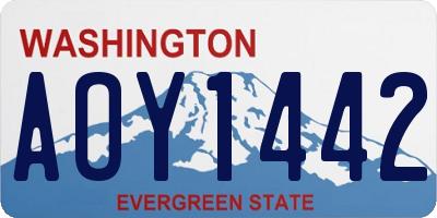 WA license plate AOY1442
