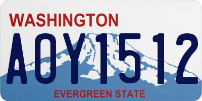 WA license plate AOY1512