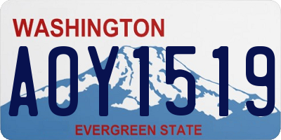 WA license plate AOY1519
