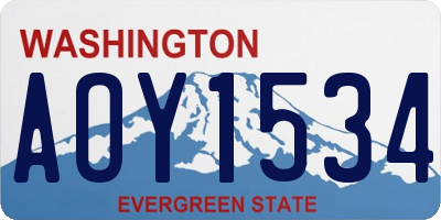 WA license plate AOY1534