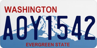 WA license plate AOY1542