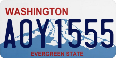WA license plate AOY1555