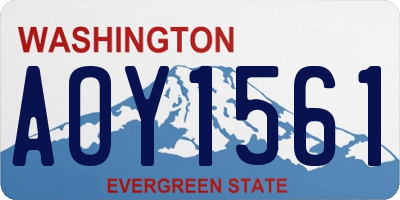 WA license plate AOY1561