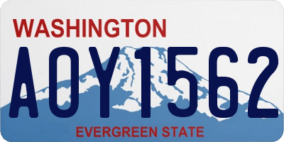 WA license plate AOY1562