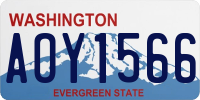WA license plate AOY1566