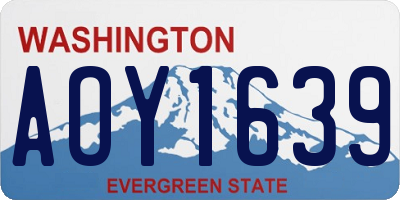 WA license plate AOY1639