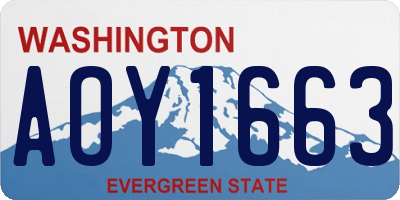 WA license plate AOY1663