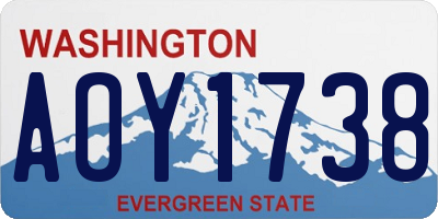 WA license plate AOY1738