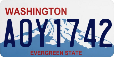 WA license plate AOY1742