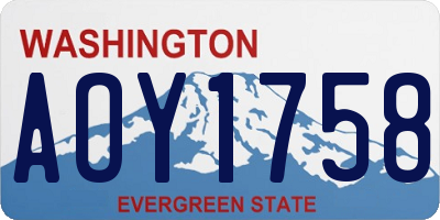 WA license plate AOY1758