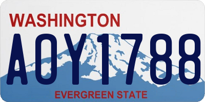 WA license plate AOY1788