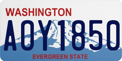 WA license plate AOY1850