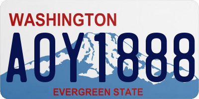 WA license plate AOY1888