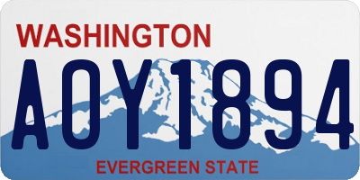 WA license plate AOY1894