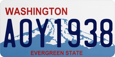 WA license plate AOY1938