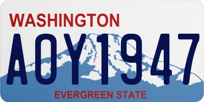 WA license plate AOY1947