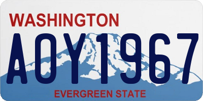 WA license plate AOY1967