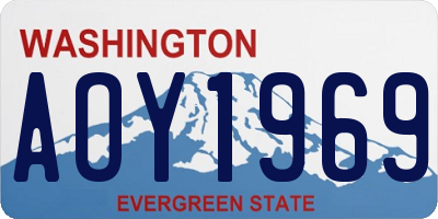 WA license plate AOY1969