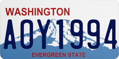 WA license plate AOY1994