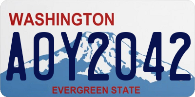 WA license plate AOY2042