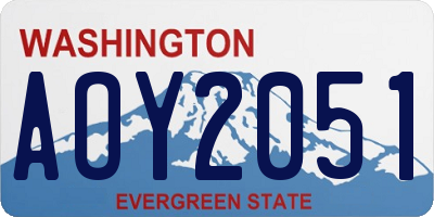WA license plate AOY2051