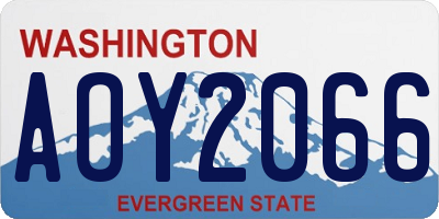 WA license plate AOY2066