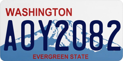 WA license plate AOY2082