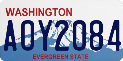 WA license plate AOY2084