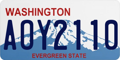 WA license plate AOY2110