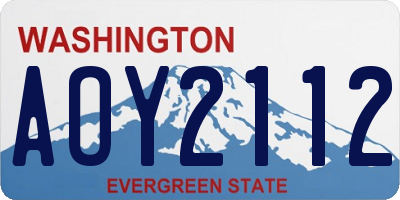 WA license plate AOY2112