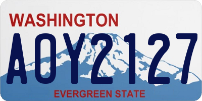 WA license plate AOY2127