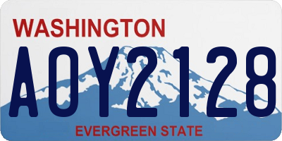 WA license plate AOY2128